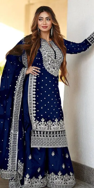 SSR 449 Royal Blue Color Georgette Embroidery Sequence Salwar Suit Wedding, Party, Festive, Events Expected Delivery 4-6 Working Days @ 2049/- Only | Casual Suits, Creative suits, Designer Suits, Party Wear Suits, Salwar suit, Straight Suits