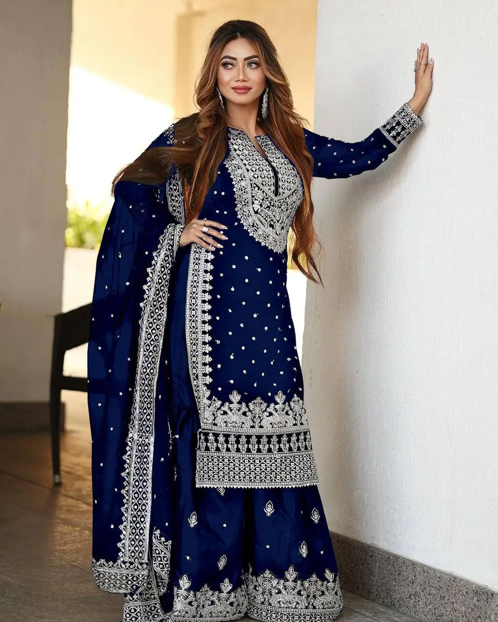 SSR 449 Royal Blue Color Georgette Embroidery Sequence Salwar Suit Wedding, Party, Festive, Events Expected Delivery 4-6 Working Days @ 2049/- Only | Casual Suits, Creative suits, Designer Suits, Party Wear Suits, Salwar suit, Straight Suits