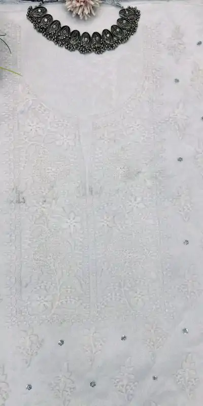 KD 1446 White Organza Silk Thread With Sequence Salwar Suit Casual, Party, Wedding, Festive, Events Etc. Expected Delivery 4-6 Working Days @1850/- | Casual Suits, Creative suits, Designer Suits, Palazzo Suits, Party Wear Suits, Patiala Suits, Salwar suit, Straight Suits