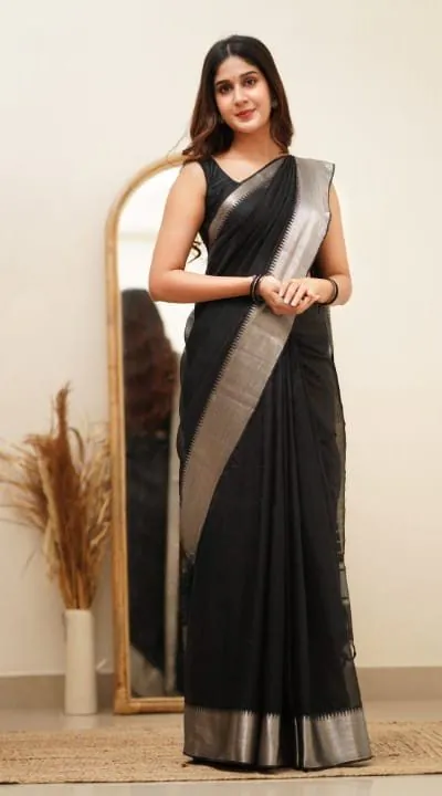 DDF Silver Black 3 Color Banarasi Soft Silk Ordinary Design Saree Casual, Party Wear, Events, Festivals Wear Etc. Expected Delivery 4-6 Working Days 1399/- | Bollywood Sarees, Creative Sarees, Designer Sarees, Embroidered Sarees, Ethnic Saree, Modern Digital sarees, Party Wear Sarees, Sarees