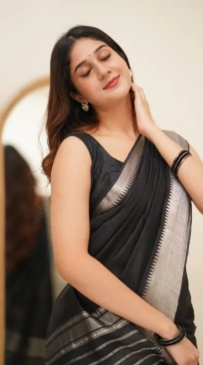 DDF Silver Black 3 Color Banarasi Soft Silk Ordinary Design Saree Casual, Party Wear, Events, Festivals Wear Etc. Expected Delivery 4-6 Working Days 1399/- | Bollywood Sarees, Creative Sarees, Designer Sarees, Embroidered Sarees, Ethnic Saree, Modern Digital sarees, Party Wear Sarees, Sarees