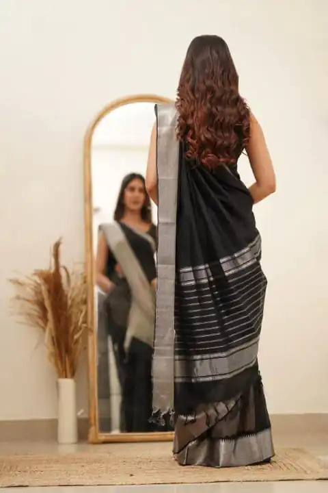 DDF Silver Black 3 Color Banarasi Soft Silk Ordinary Design Saree Casual, Party Wear, Events, Festivals Wear Etc. Expected Delivery 4-6 Working Days 1399/- | Bollywood Sarees, Creative Sarees, Designer Sarees, Embroidered Sarees, Ethnic Saree, Modern Digital sarees, Party Wear Sarees, Sarees
