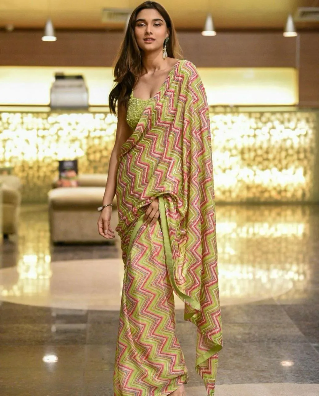 KT 280 Green Color Silver Silk Line Georgette Digital Printed Silk Lines Saree Casual, Party Wear, Wedding   Expected Delivery 4-6 Working Days@1699/- | Bollywood Sarees, Creative Sarees, Designer Sarees, Embroidered Sarees, Party Wear Sarees, Sarees