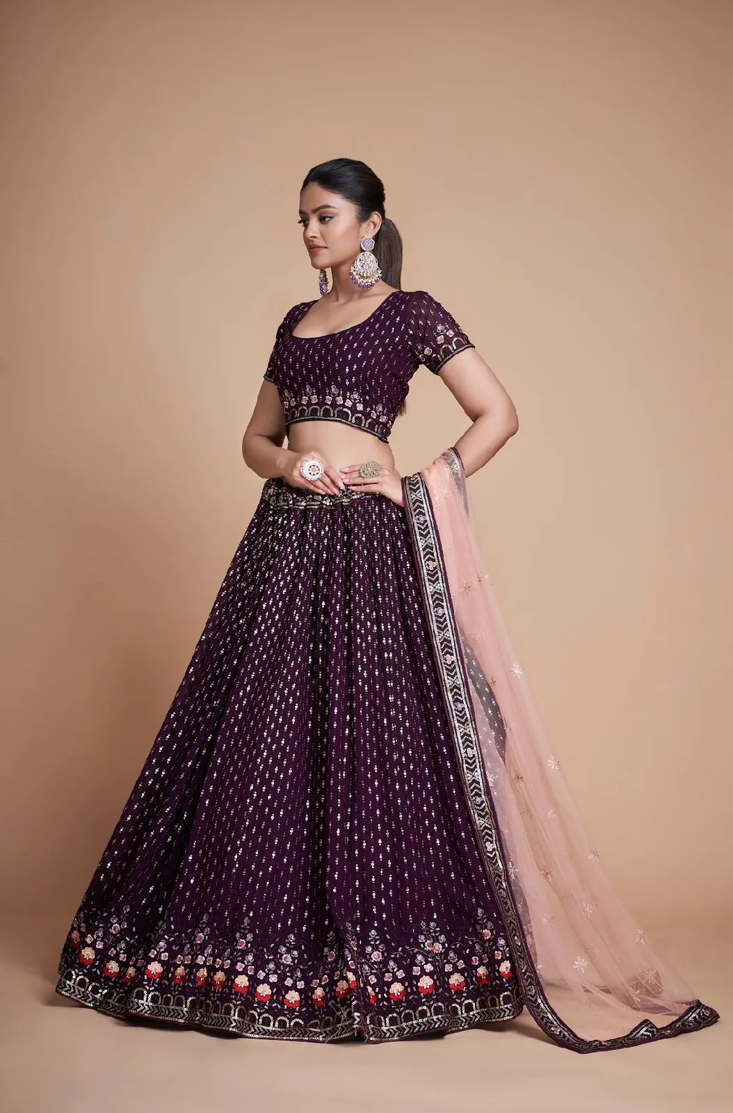 RC 247 Coffee Color Heavy Georgette Embroidery Sequins Lehenga Choli Casual, Party Wedding, Festive, Events Etc. Delivery  4-6 Working Days 4999/- | Bollywood Lehenga, Creative Lehenga, Designer Lehenga, Embroidered Lehenga, Lehenga, Party Wear Lehenga