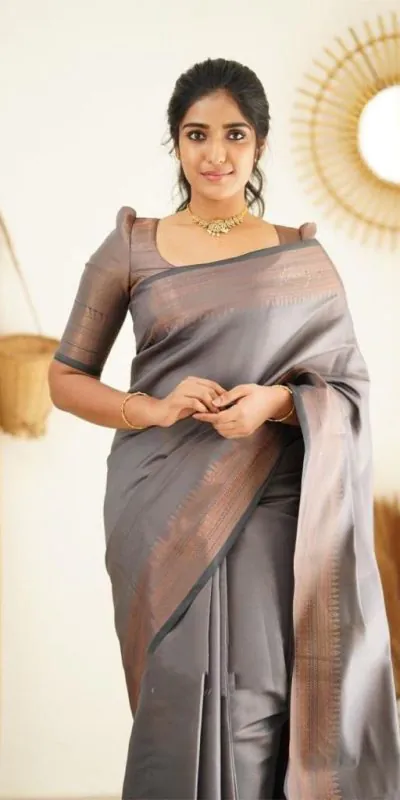 KP 4068 Grey Color Soft Lichi Silk Cloth Rich Pallu All Over Saree Events Casual, Wedding, Festive, Events Etc. Expected Delivery  4-6 Working Days @1349/- | Bollywood Sarees, Creative Sarees, Designer Sarees, Embroidered Sarees, Ethnic Saree, Modern Digital sarees, Party Wear Sarees, Sarees