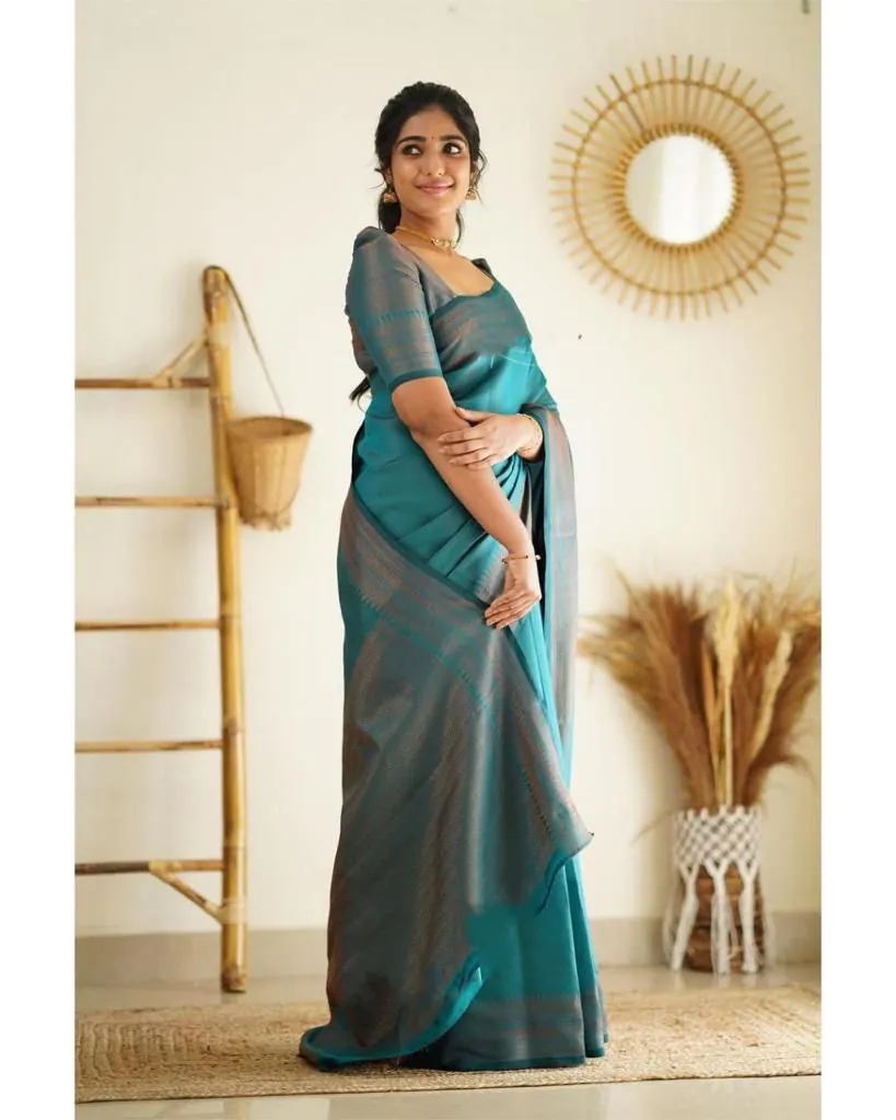 KP 4068 Peacock Blue Color Soft Lichi Silk Cloth Rich Pallu All Over Saree Events Casual, Wedding, Festive, Events Expected Delivery  4-6 Working Days @1349/ | Bollywood Sarees, Creative Sarees, Designer Sarees, Embroidered Sarees, Ethnic Saree, Modern Digital sarees, Party Wear Sarees, Sarees