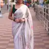 Softly White Color Heavy Devsena Soft Silk Digital Printed Saree