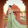 Special Green Georgette Chiffon Multiple Zari Pata Design Saree