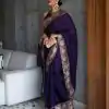 Splendorous Violet Faux Georgette Thread With Sequence Saree