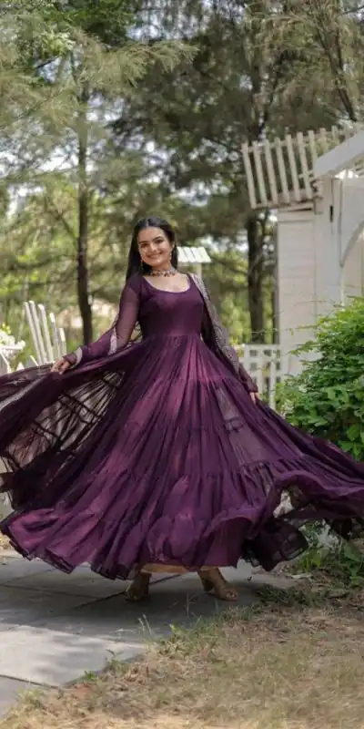 DC G38 Purple Color Garget With Full Sleeves Fancy lace Gown Casual, Wedding, Party, Festive, Events Etc. Expected Delivery 4-6 Working Days @1999/- | Bollywood Gowns, Creative Gowns, Designer Gowns, Embroidered Gowns, Gowns, Party Wear Gowns
