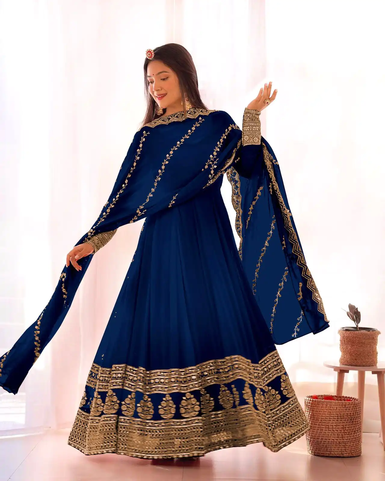 SRK 5125 Blue Color Faux Georgette Silk Embroidery Salwar Suit Wedding, Party, Festive, Events Expected Delivery 4-6 Working Days @ 2099/- | Jump Suits, Casual Suits, Creative suits, Designer Suits, Palazzo Suits, Party Wear Suits, Patiala Suits, Salwar suit, Straight Suits