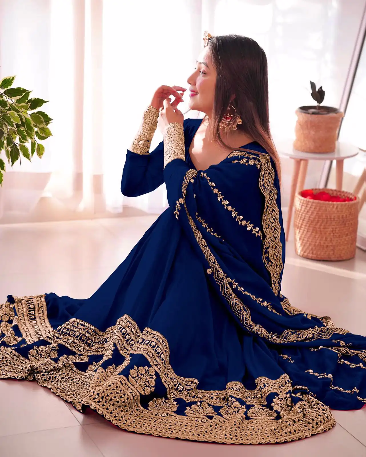 SRK 5125 Blue Color Faux Georgette Silk Embroidery Salwar Suit Wedding, Party, Festive, Events Expected Delivery 4-6 Working Days @ 2099/- | Jump Suits, Casual Suits, Creative suits, Designer Suits, Palazzo Suits, Party Wear Suits, Patiala Suits, Salwar suit, Straight Suits
