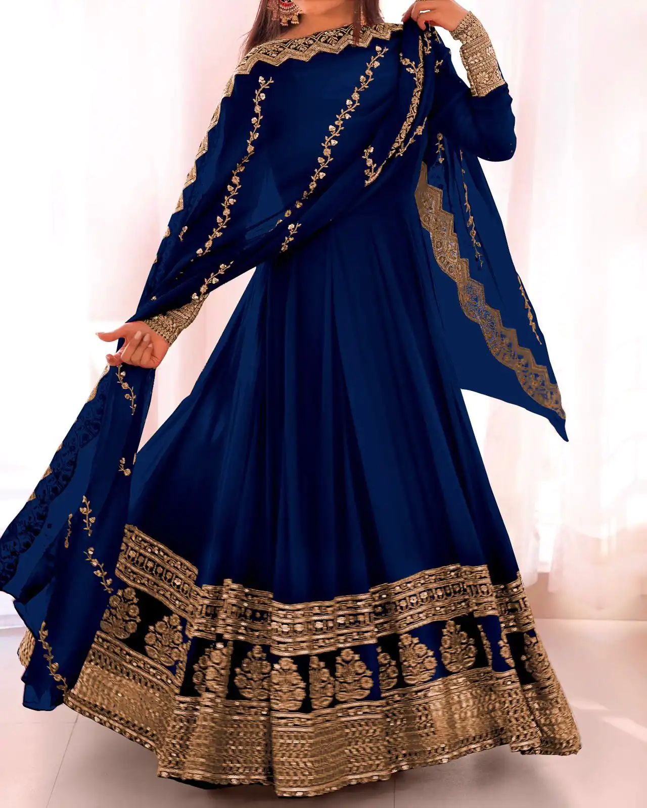SRK 5125 Blue Color Faux Georgette Silk Embroidery Salwar Suit Wedding, Party, Festive, Events Expected Delivery 4-6 Working Days @ 2099/- | Jump Suits, Casual Suits, Creative suits, Designer Suits, Palazzo Suits, Party Wear Suits, Patiala Suits, Salwar suit, Straight Suits