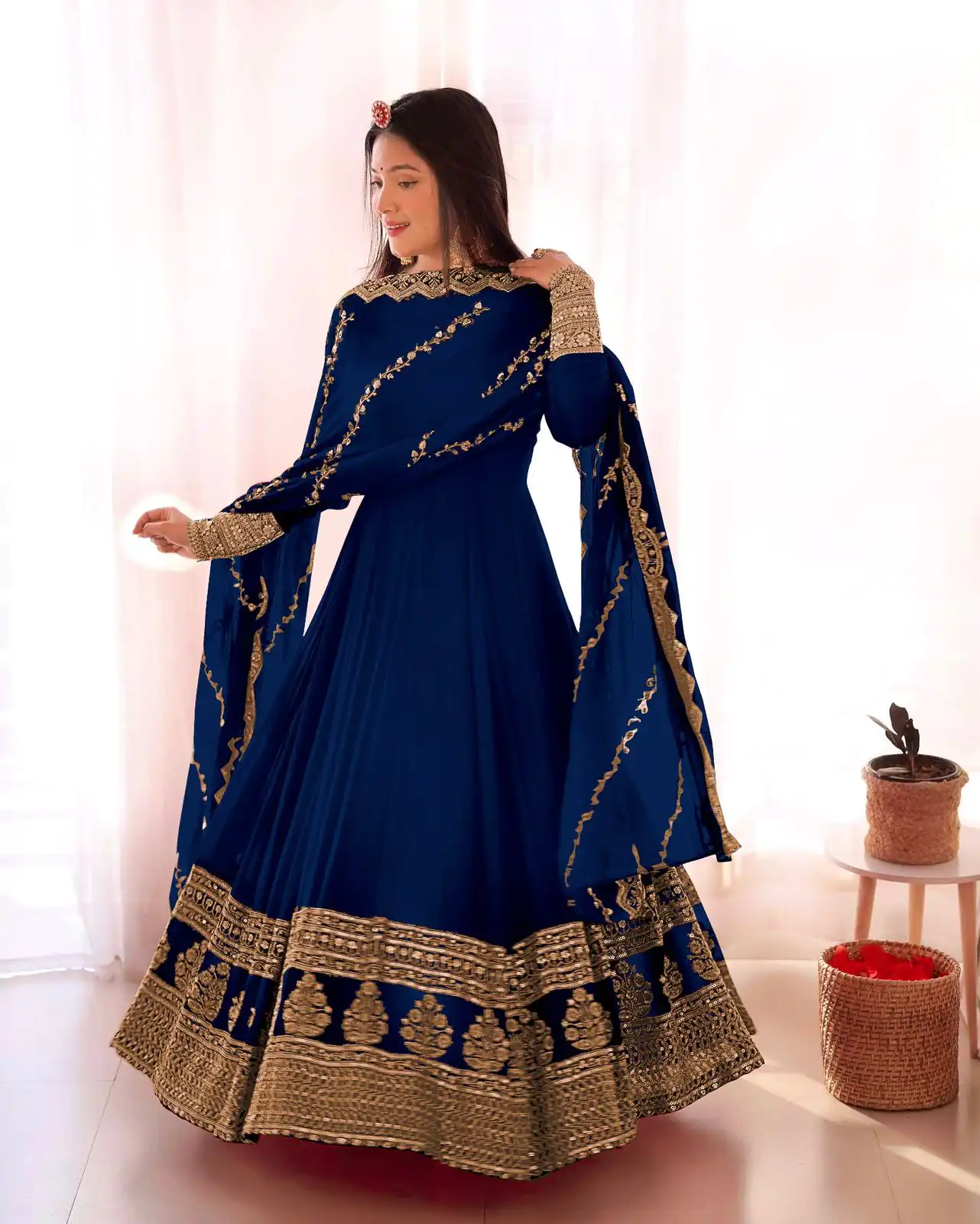 SRK 5125 Blue Color Faux Georgette Silk Embroidery Salwar Suit Wedding, Party, Festive, Events Expected Delivery 4-6 Working Days @ 2099/- | Jump Suits, Casual Suits, Creative suits, Designer Suits, Palazzo Suits, Party Wear Suits, Patiala Suits, Salwar suit, Straight Suits