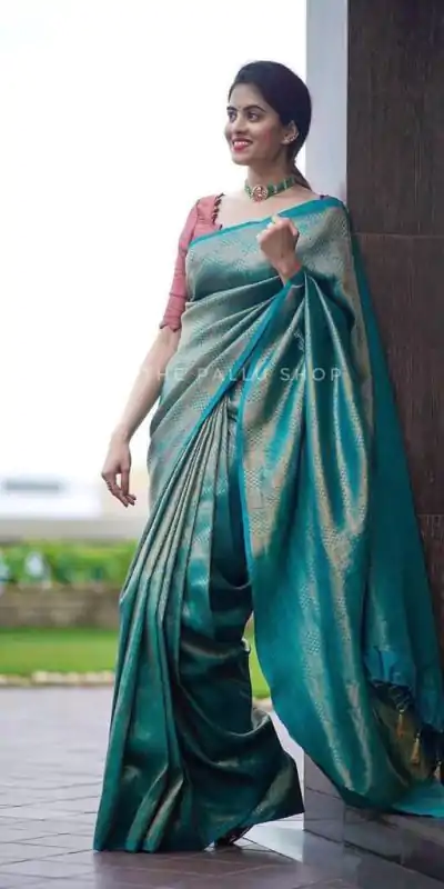 KP 4099 Blue Color Soft Lichi Silk Cloth Rich Pallu All Over Saree Events Casual, Wedding, Festive, Events Etc. Expected Delivery 4-6 Working Days @1349/- | Bollywood Sarees, Creative Sarees, Designer Sarees, Embroidered Sarees, Ethnic Saree, Modern Digital sarees, Party Wear Sarees, Sarees