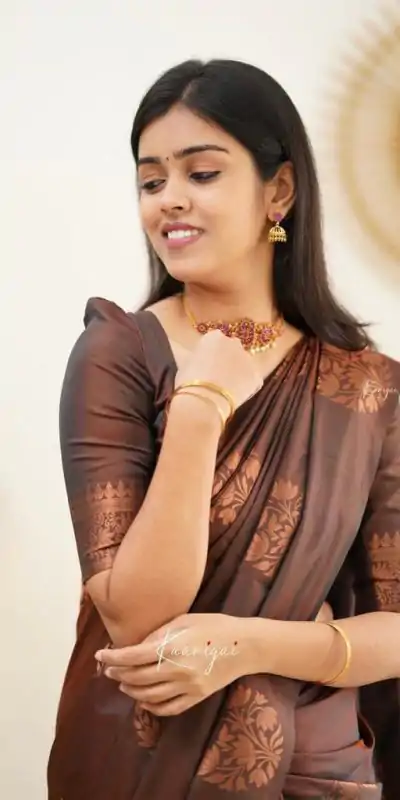 KP 4064 Coffee Color Soft Lichi Silk Jacquard On All Over Saree Casual, Party Wear, Wedding, Events Etc. Expected Delivery 4-6 Working Days @1249/- | Bollywood Sarees, Creative Sarees, Designer Sarees, Embroidered Sarees, Ethnic Saree, Modern Digital sarees, Party Wear Sarees, Sarees