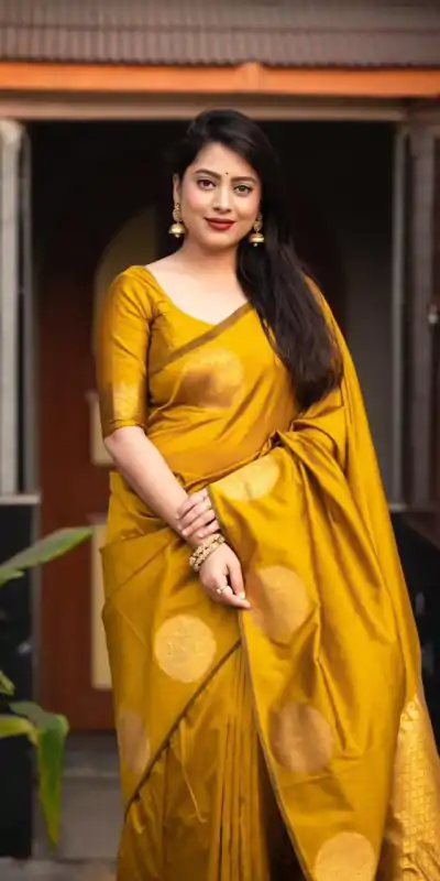 KP 5062 Mastered Gold Color Soft Lichi Silk Cloth Rich Pallu Work Saree Casual, Party Wear, Wedding, Events Etc.   Expected Delivery 4-6 Working Days @ 1299/- | Bollywood Sarees, Creative Sarees, Designer Sarees, Embroidered Sarees, Ethnic Saree, Modern Digital sarees, Party Wear Sarees, Sarees