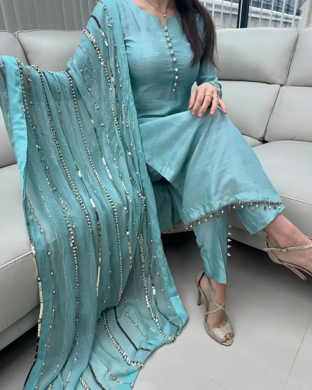 SRK 5161 Blue Color Chinnon Silk Embroidery Coding Dori Salwar Suit Wedding, Party, Festive, Events Expected Delivery 4-6 Working Days @ 1899/- | Jump Suits, Casual Suits, Creative suits, Designer Suits, Palazzo Suits, Party Wear Suits, Patiala Suits, Salwar suit, Straight Suits