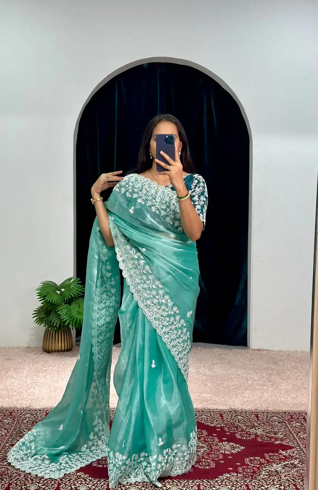 ST 471 Blue Color Burberry With Blooming Embroidery Saree Casual, Wedding, Party, Festive, Events Etc. Expected Delivery 4-6 Working Days @1999/- | Bollywood Sarees, Creative Sarees, Designer Sarees, Embroidered Sarees, Ethnic Saree, Modern Digital sarees, Party Wear Sarees, Sarees