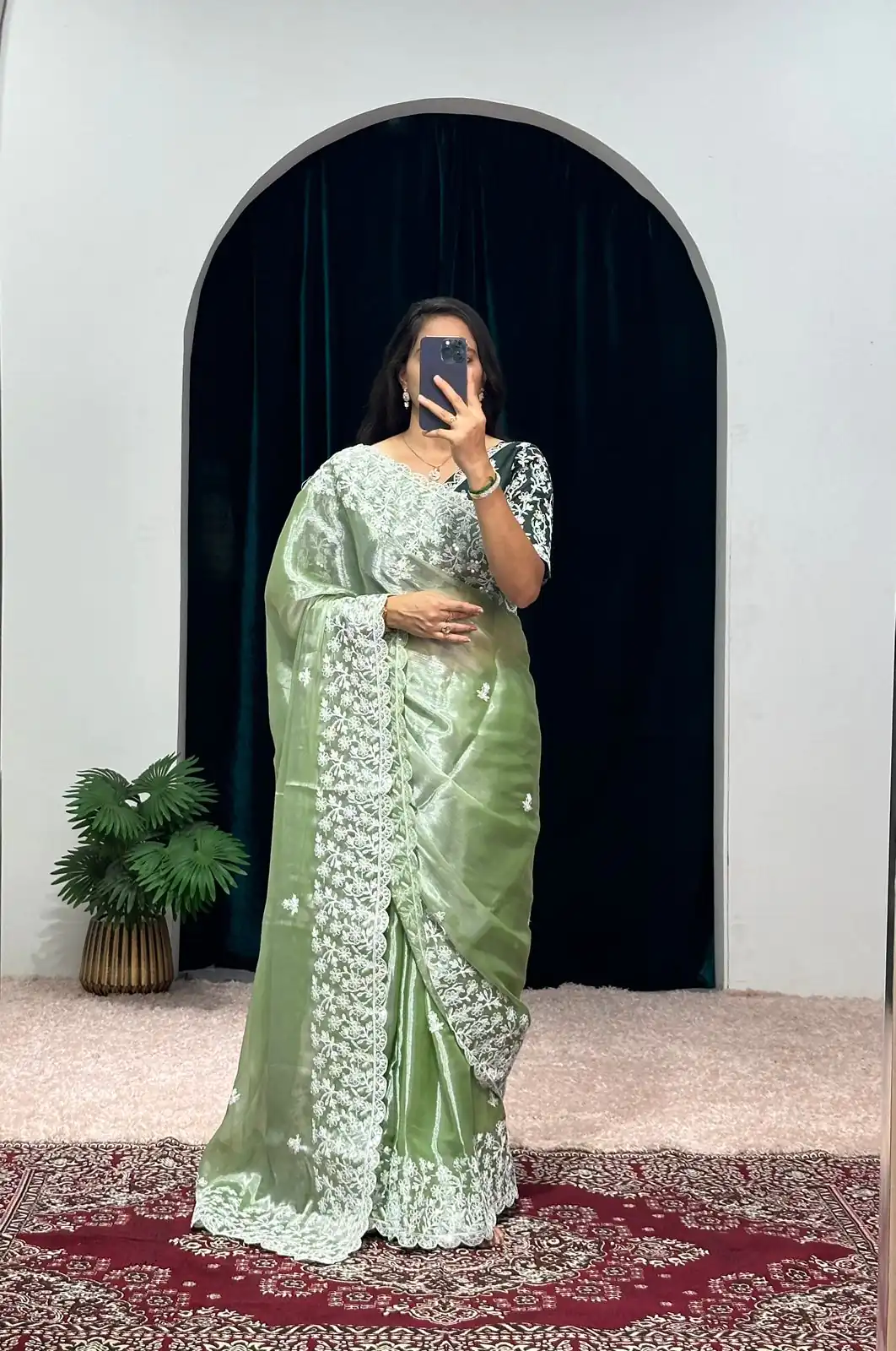 ST 471 Green Color Burberry With Blooming Embroidery Saree Casual, Wedding, Party, Festive, Events Etc. Expected Delivery 4-6 Working Days @1999/- | Bollywood Sarees, Creative Sarees, Designer Sarees, Embroidered Sarees, Ethnic Saree, Modern Digital sarees, Party Wear Sarees, Sarees