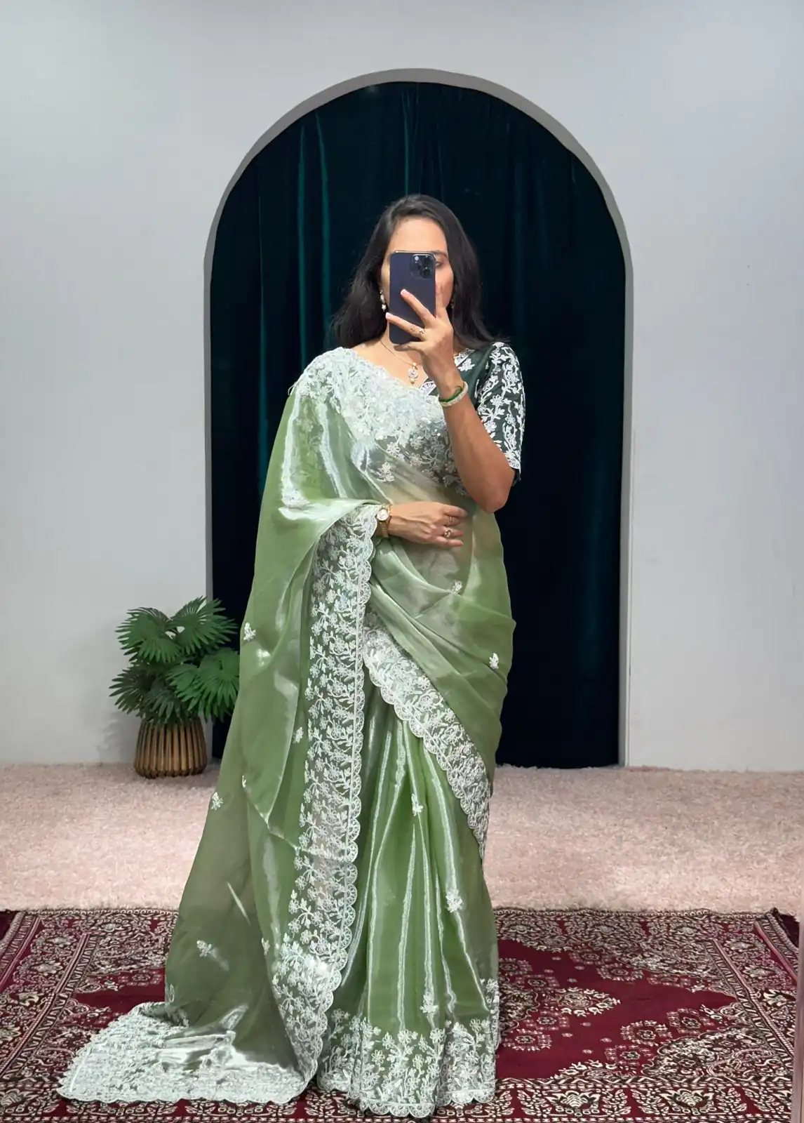 ST 471 Green Color Burberry With Blooming Embroidery Saree Casual, Wedding, Party, Festive, Events Etc. Expected Delivery 4-6 Working Days @1999/- | Bollywood Sarees, Creative Sarees, Designer Sarees, Embroidered Sarees, Ethnic Saree, Modern Digital sarees, Party Wear Sarees, Sarees