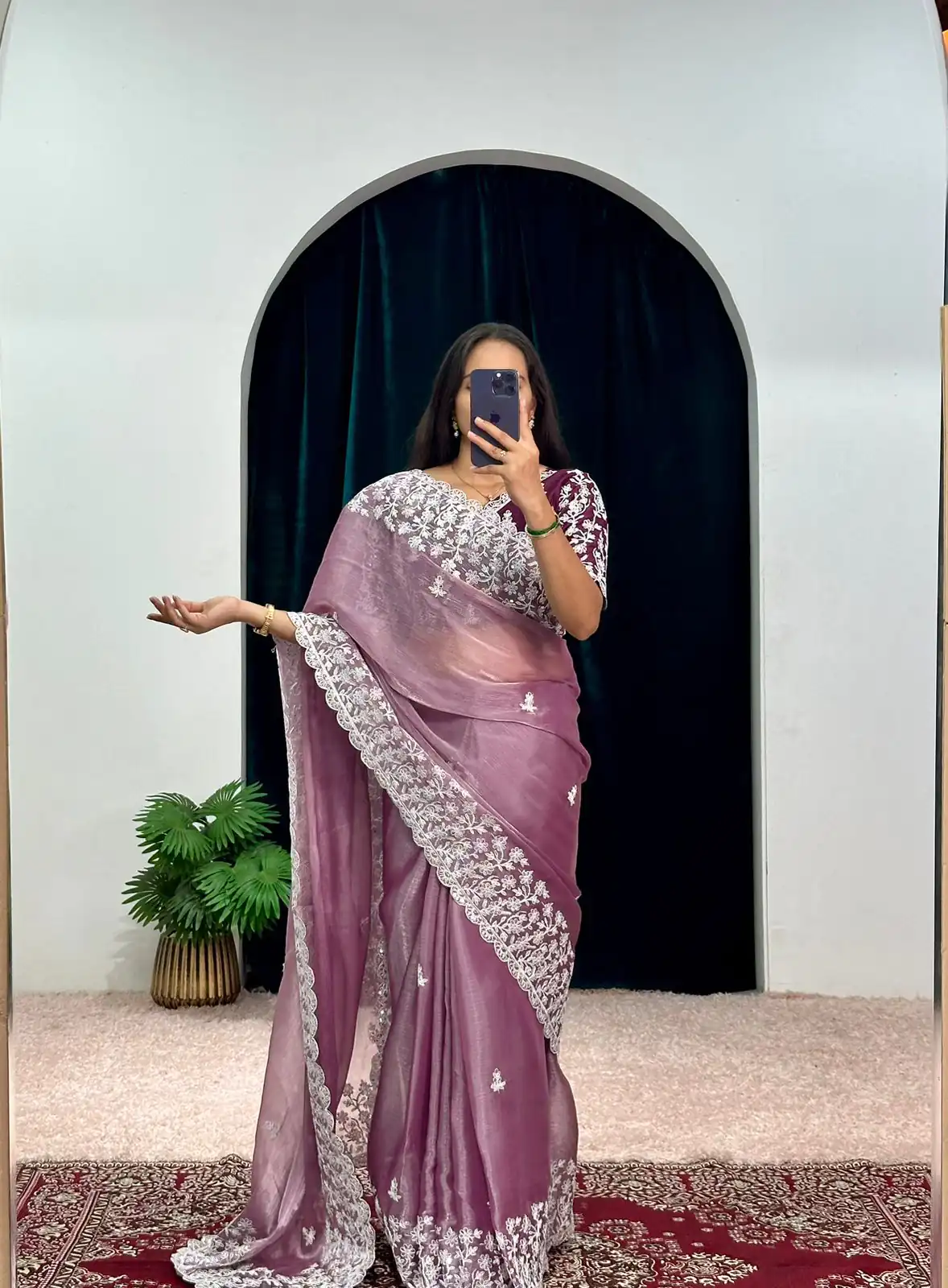 ST 471 Purple Color Burberry With Blooming Embroidery Saree Casual, Wedding, Party, Festive, Events Etc. Expected Delivery 4-6 Working Days @1999/- | Bollywood Sarees, Creative Sarees, Designer Sarees, Embroidered Sarees, Ethnic Saree, Modern Digital sarees, Party Wear Sarees, Sarees