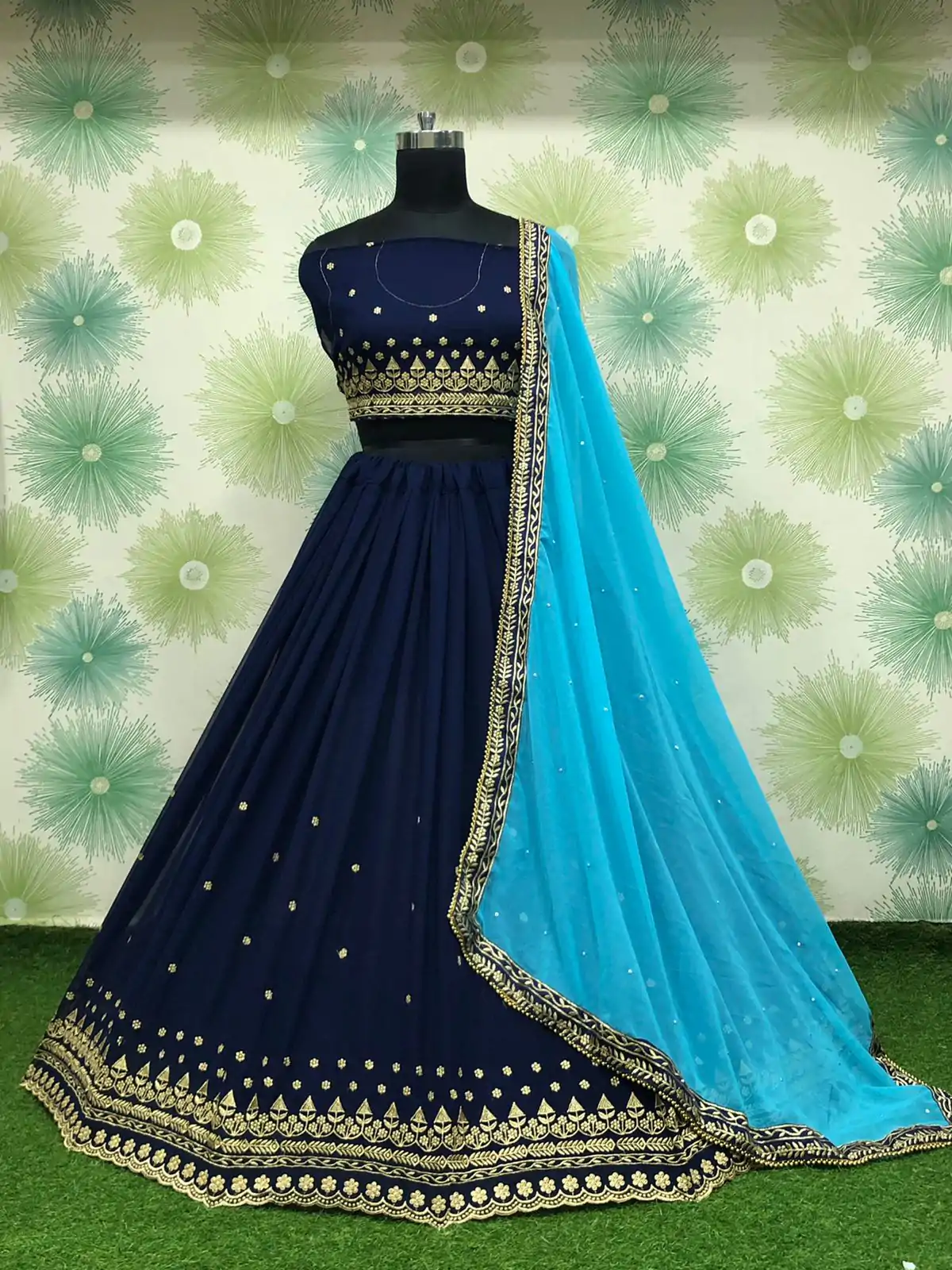 RC 227 Royal Blue Color Heavy Georgette Embroidery Sequins Lehenga Choli Casual, Party Wedding, Festive, Events Etc. Delivery 4-6 Working Days 1999/- | Bollywood Lehenga, Creative Lehenga, Designer Lehenga, Embroidered Lehenga, Lehenga, Party Wear Lehenga