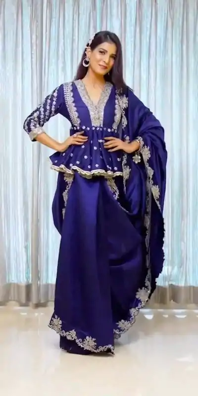 ST 156 Royal Blue Color Japan Satin Embroidery Sequence Saree Casual, Wedding, Party, Festive, Events Etc. Expected Delivery 4-6 Working Days @2049/- | Bollywood Sarees, Creative Sarees, Designer Sarees, Embroidered Sarees, Ethnic Saree, Modern Digital sarees, Party Wear Sarees, Sarees
