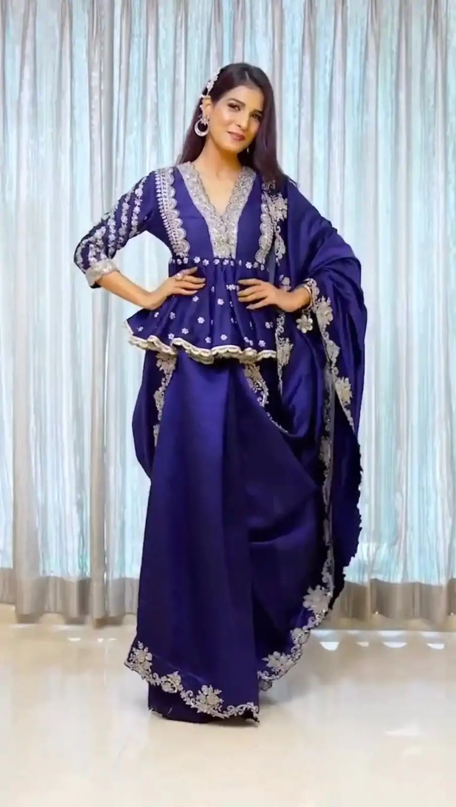 ST 156 Royal Blue Color Japan Satin Embroidery Sequence Saree Casual, Wedding, Party, Festive, Events Etc. Expected Delivery 4-6 Working Days @2049/- | Bollywood Sarees, Creative Sarees, Designer Sarees, Embroidered Sarees, Ethnic Saree, Modern Digital sarees, Party Wear Sarees, Sarees