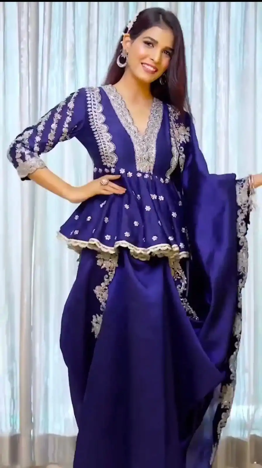 ST 156 Royal Blue Color Japan Satin Embroidery Sequence Saree Casual, Wedding, Party, Festive, Events Etc. Expected Delivery 4-6 Working Days @2049/- | Bollywood Sarees, Creative Sarees, Designer Sarees, Embroidered Sarees, Ethnic Saree, Modern Digital sarees, Party Wear Sarees, Sarees