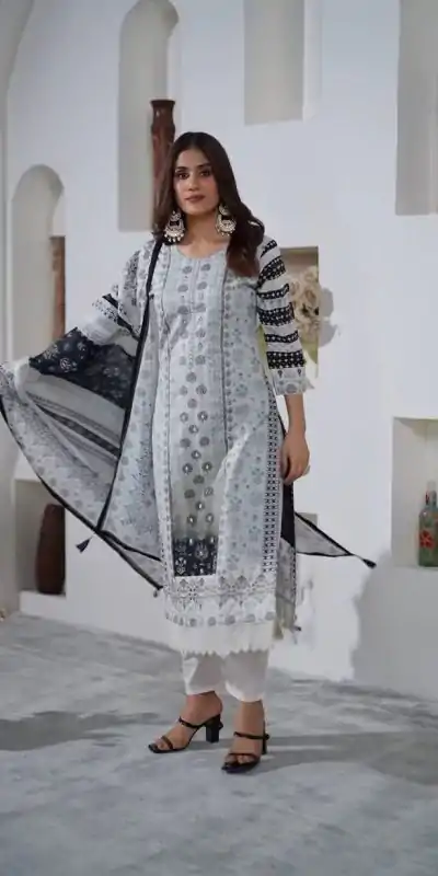 DC G54 White Color Maslin Digital Printed Hand Work Salwar Suit Casual, Wedding, Party, Festive, Events Etc. Expected Delivery 4-6 Working Days @1799/- | Casual Suits, Creative suits, Designer Suits, Palazzo Suits, Party Wear Suits, Patiala Suits, Salwar suit, Straight Suits