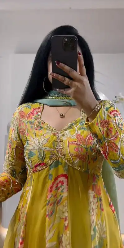 KD 1461 Yellow Color Muslin Digital Print With Hand Work Salwar Suit Casual, Party, Festive, Events Wedding Etc. Expected Delivery 4-6 Working Days @2099/- | Casual Suits, Creative suits, Designer Suits, Palazzo Suits, Party Wear Suits, Salwar suit, Straight Suits