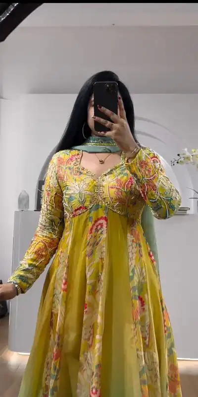 KD 1461 Yellow Color Muslin Digital Print With Hand Work Salwar Suit Casual, Party, Festive, Events Wedding Etc. Expected Delivery 4-6 Working Days @2099/- | Casual Suits, Creative suits, Designer Suits, Palazzo Suits, Party Wear Suits, Salwar suit, Straight Suits