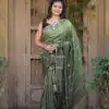 Artful Green Color Jacquard Rich Pallu On All Over The Saree