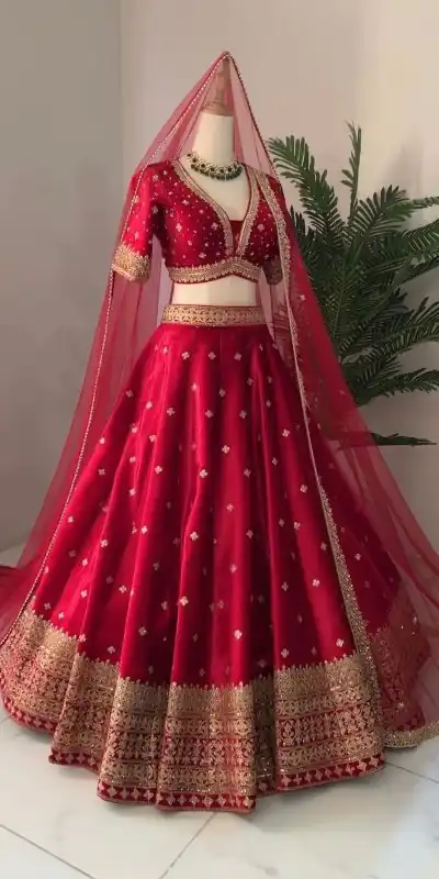 ZSR 3065 Red Color Georgette Embroidery Sequence Lehenga Choli Wedding, Party, Events Etc. Expected Delivery 4-6 Working Days 2049/- | Bollywood Lehenga, Creative Lehenga, Designer Lehenga, Embroidered Lehenga, Lehenga, Party Wear Lehenga