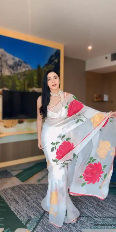 SC 265 White Color Pure Soft Georgette Silk Design All Over Saree , Party Wear, Events, Festivals Expected Delivery 4-6 Working Days 1599/- | Bollywood Sarees, Creative Sarees, Designer Sarees, Embroidered Sarees, Ethnic Saree, Modern Digital sarees, Party Wear Sarees, Sarees