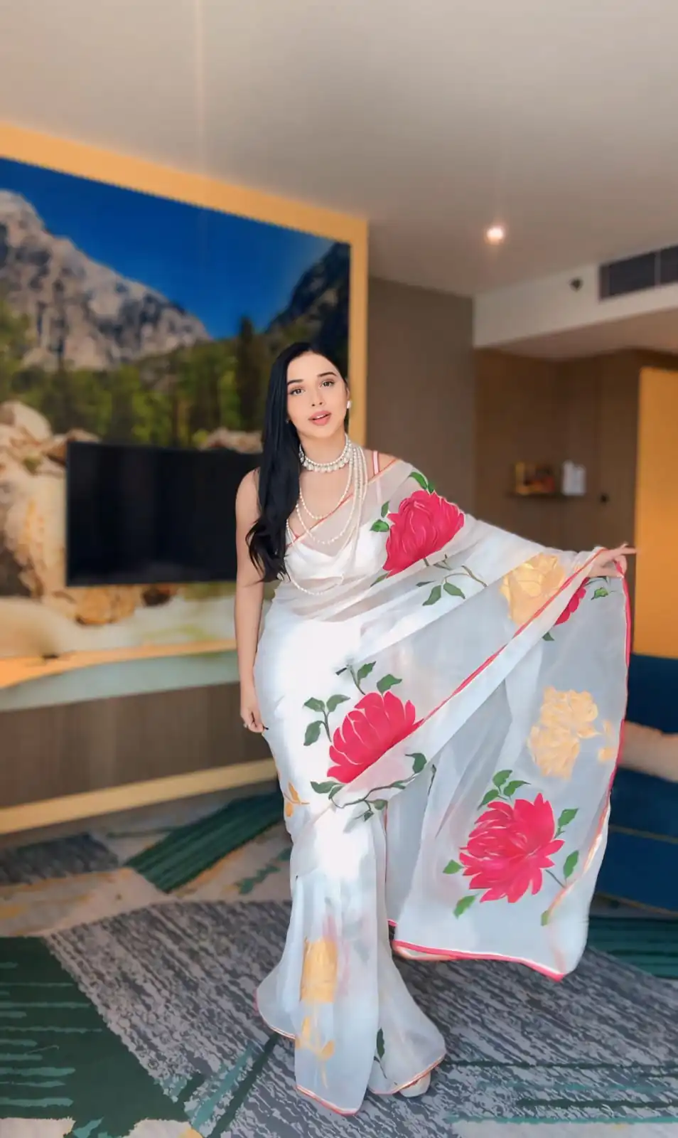  SC 265 White Color Pure Soft Georgette Silk Design All Over Saree , Party Wear, Events, Festivals Expected Delivery 4-6 Working Days 1599/- | Bollywood Sarees, Creative Sarees, Designer Sarees, Embroidered Sarees, Ethnic Saree, Modern Digital sarees, Party Wear Sarees, Sarees