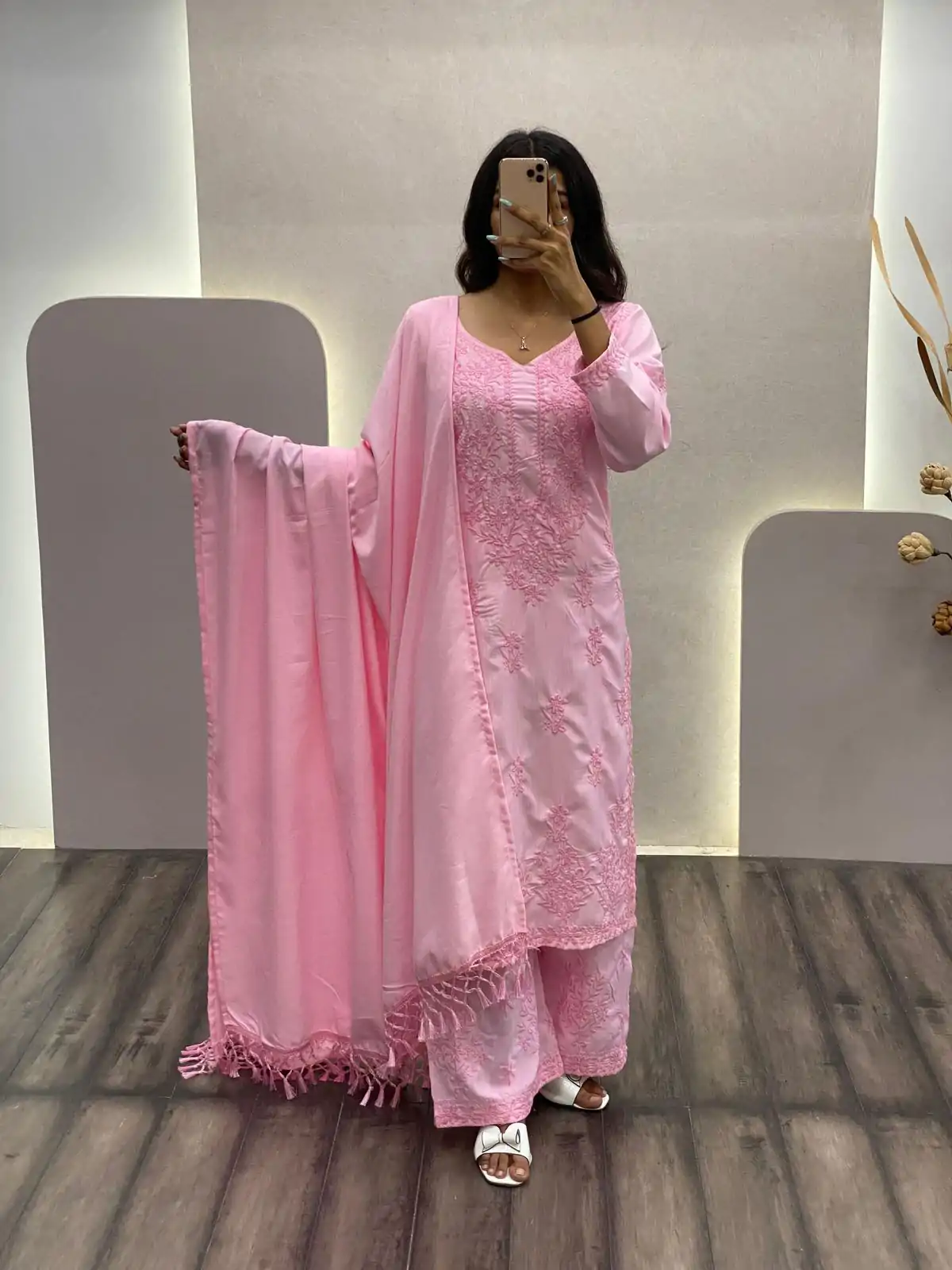 BE 125 Baby Pink Color Maslin Thread Embroidery Salwar Suit Wedding, Party, Festive events, etc.  Expected Delivery  4-6 Working Days @1849/- | Casual Suits, Creative suits, Designer Suits, Palazzo Suits, Party Wear Suits, Patiala Suits, Salwar suit, Straight Suits