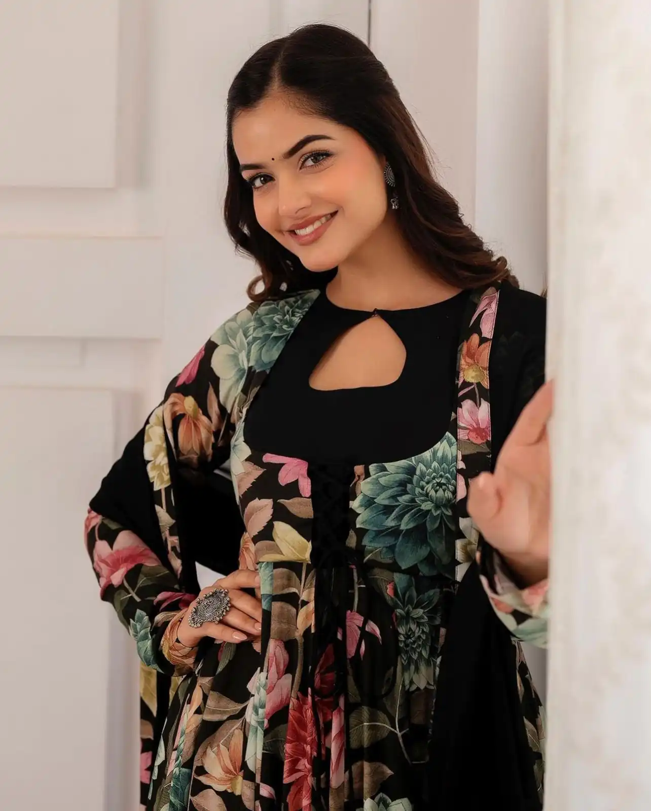 PC 371 Black Color Chant Crepe Digital Printed Work Gown Casual, Party Wear, Events, Festivals Wear Etc. Expected Delivery 4-6 Working Days @1999/- | Bollywood Gowns, Creative Gowns, Designer Gowns, Embroidered Gowns, Gowns, Party Wear Gowns