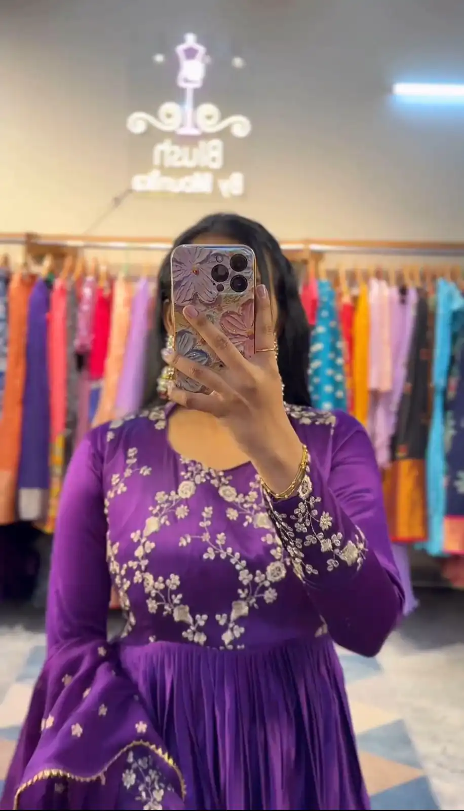 PC 341 Violet Color Chinon Embroidery Thread Work Gown Casual, Party Wear, Events, Festivals Wear Etc. Expected Delivery 4-6 Working Days @1849/- | Bollywood Gowns, Creative Gowns, Designer Gowns, Embroidered Gowns, Gowns, Party Wear Gowns