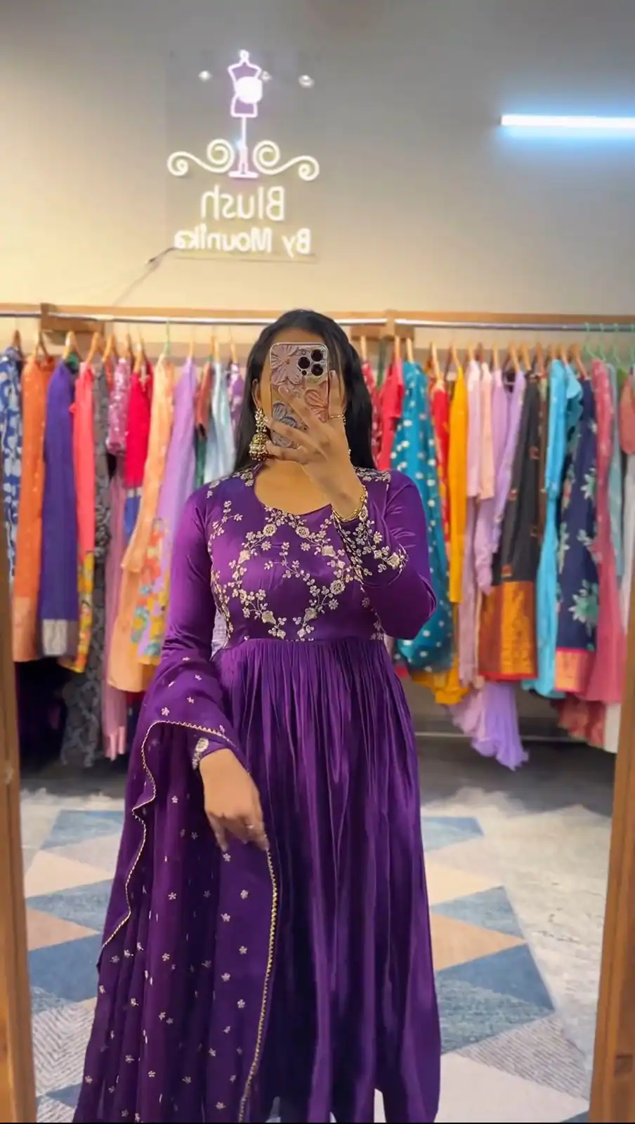 PC 341 Violet Color Chinon Embroidery Thread Work Gown Casual, Party Wear, Events, Festivals Wear Etc. Expected Delivery 4-6 Working Days @1849/- | Bollywood Gowns, Creative Gowns, Designer Gowns, Embroidered Gowns, Gowns, Party Wear Gowns