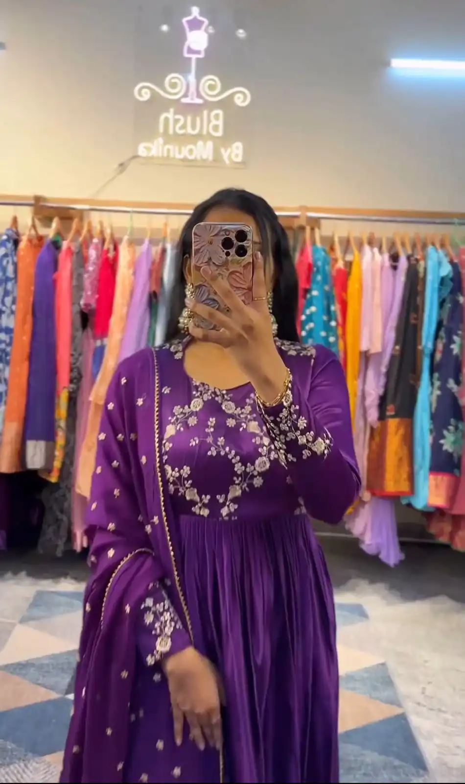 PC 341 Violet Color Chinon Embroidery Thread Work Gown Casual, Party Wear, Events, Festivals Wear Etc. Expected Delivery 4-6 Working Days @1849/- | Bollywood Gowns, Creative Gowns, Designer Gowns, Embroidered Gowns, Gowns, Party Wear Gowns