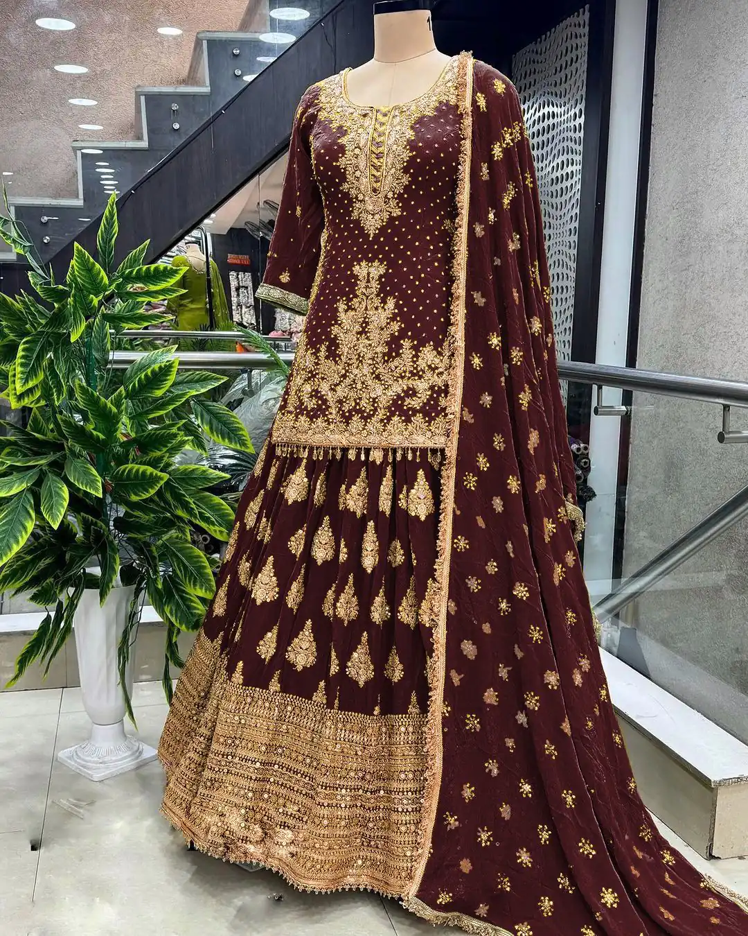 NSR 806 Maroon Color Pure Chinnon Silk Embroidery Lehenga Choli Casual, Party Festive, Events Etc. Expected Delivery 4-6 Working Days @2199/- | Bollywood Lehenga, Creative Lehenga, Designer Lehenga, Embroidered Lehenga, Lehenga, Party Wear Lehenga, Straight Suits