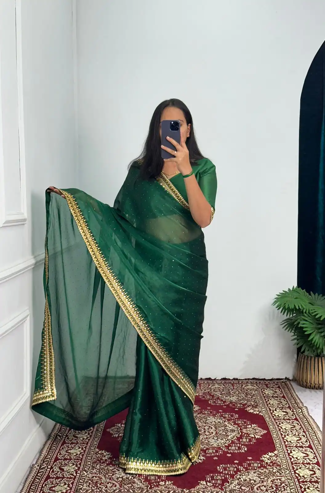ST 470 Green Color Burberry Foil And Zari Embroidery Work Saree Casual, Wedding, Party, Festive, Events Etc. Expected Delivery 4-6 Working Days @1799/- | Bollywood Sarees, Creative Sarees, Designer Sarees, Embroidered Sarees, Ethnic Saree, Modern Digital sarees, Party Wear Sarees, Sarees