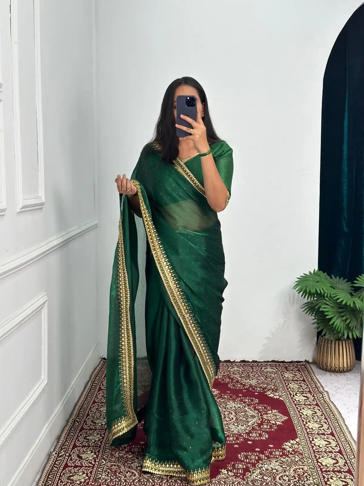ST 470 Green Color Burberry Foil And Zari Embroidery Work Saree Casual, Wedding, Party, Festive, Events Etc. Expected Delivery 4-6 Working Days @1799/- | Bollywood Sarees, Creative Sarees, Designer Sarees, Embroidered Sarees, Ethnic Saree, Modern Digital sarees, Party Wear Sarees, Sarees