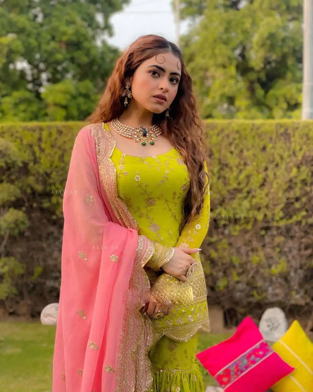 SR 1442 Parrot Green Color Heavy Georgette Embroidery Work Sharara Suit Wedding, Party, Festive, Events Etc. Expected Delivery 4-6 Working Days @1949/- | Casual Suits, Creative suits, Designer Suits, Palazzo Suits, Party Wear Suits, Salwar suit, Straight Suits