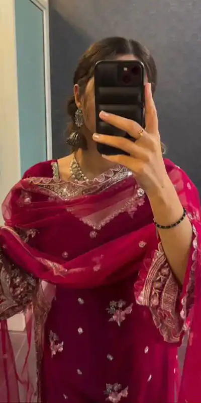LG 1757 Pink Color Blooming Georgette Embroidery Salwar Suit Casual, Wedding, Festive, Events Expected Delivery 4-6 Working Days @1899/- | Jump Suits, Casual Suits, Creative suits, Designer Suits, Palazzo Suits, Party Wear Suits, Patiala Suits, Salwar suit, Straight Suits