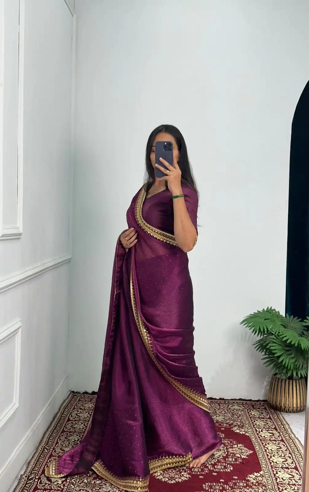 ST 470 Purple Color Burberry Foil And Zari Embroidery Work Saree Casual, Wedding, Party, Festive, Events Etc. Expected Delivery 4-6 Working Days @1799/- | Bollywood Sarees, Creative Sarees, Designer Sarees, Embroidered Sarees, Ethnic Saree, Modern Digital sarees, Party Wear Sarees, Sarees