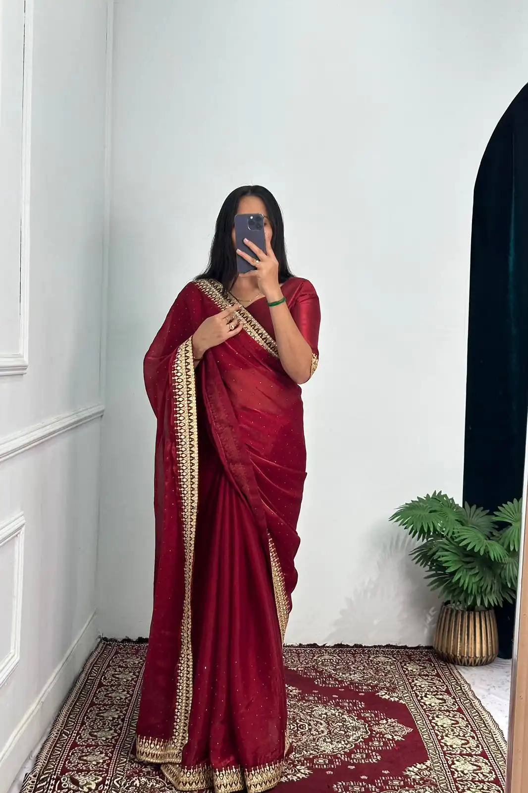 ST 470 Red Color Burberry Foil And Zari Embroidery Work Saree Casual, Wedding, Party, Festive, Events Etc. Expected Delivery 4-6 Working Days @1799/- | Bollywood Sarees, Creative Sarees, Designer Sarees, Embroidered Sarees, Ethnic Saree, Modern Digital sarees, Party Wear Sarees, Sarees