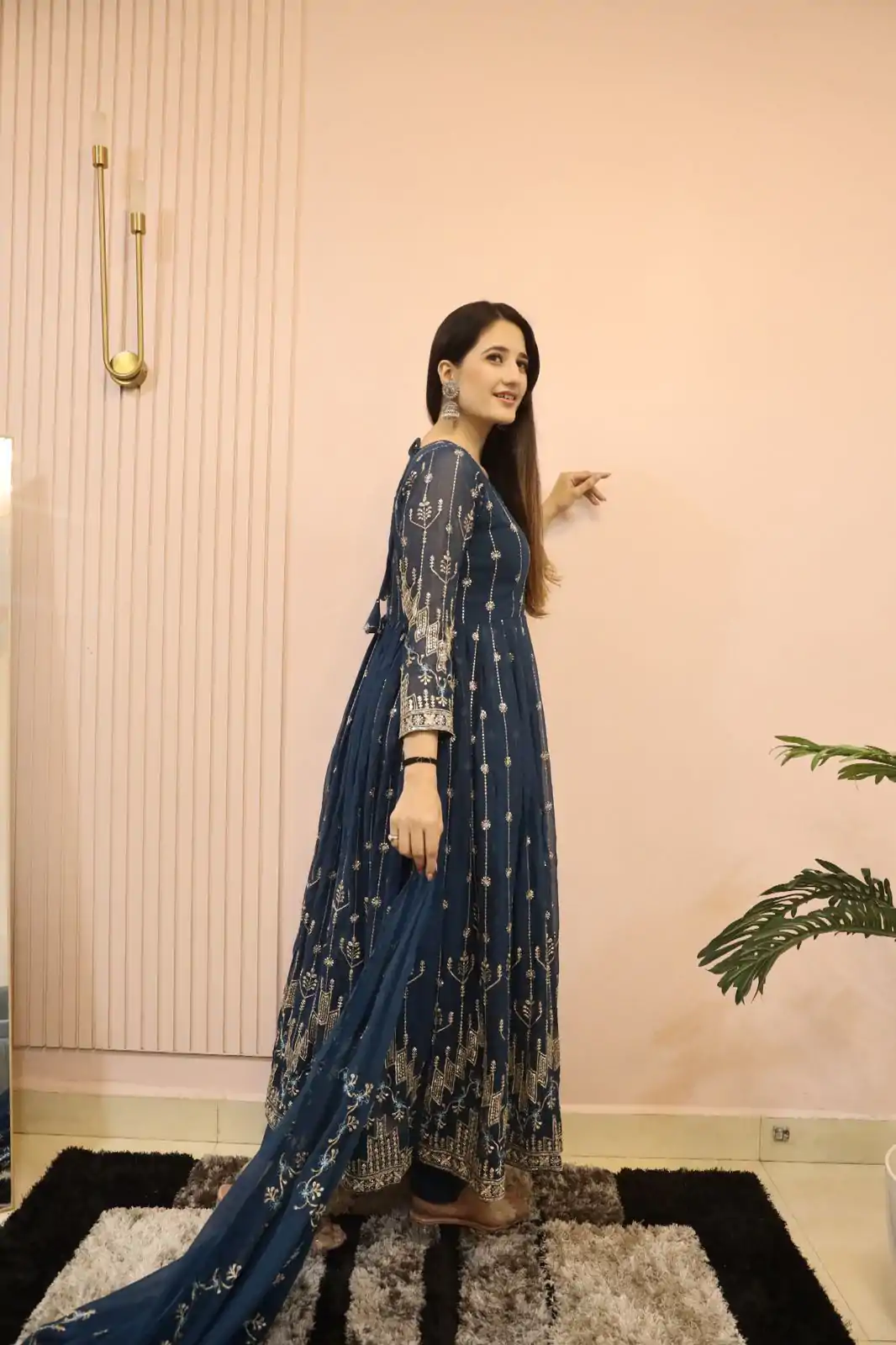DC G53 Royal Blue Color Georgette Sequence Embroidery Gown Casual, Wedding, Party, Festive, Events Etc. Expected Delivery 4-6 Working Days @2449/- | Bollywood Gowns, Creative Gowns, Designer Gowns, Embroidered Gowns, Gowns, Party Wear Gowns